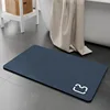 Tapis de bain en terre de diatomée nouvelle génération - tête de chat bleu marine