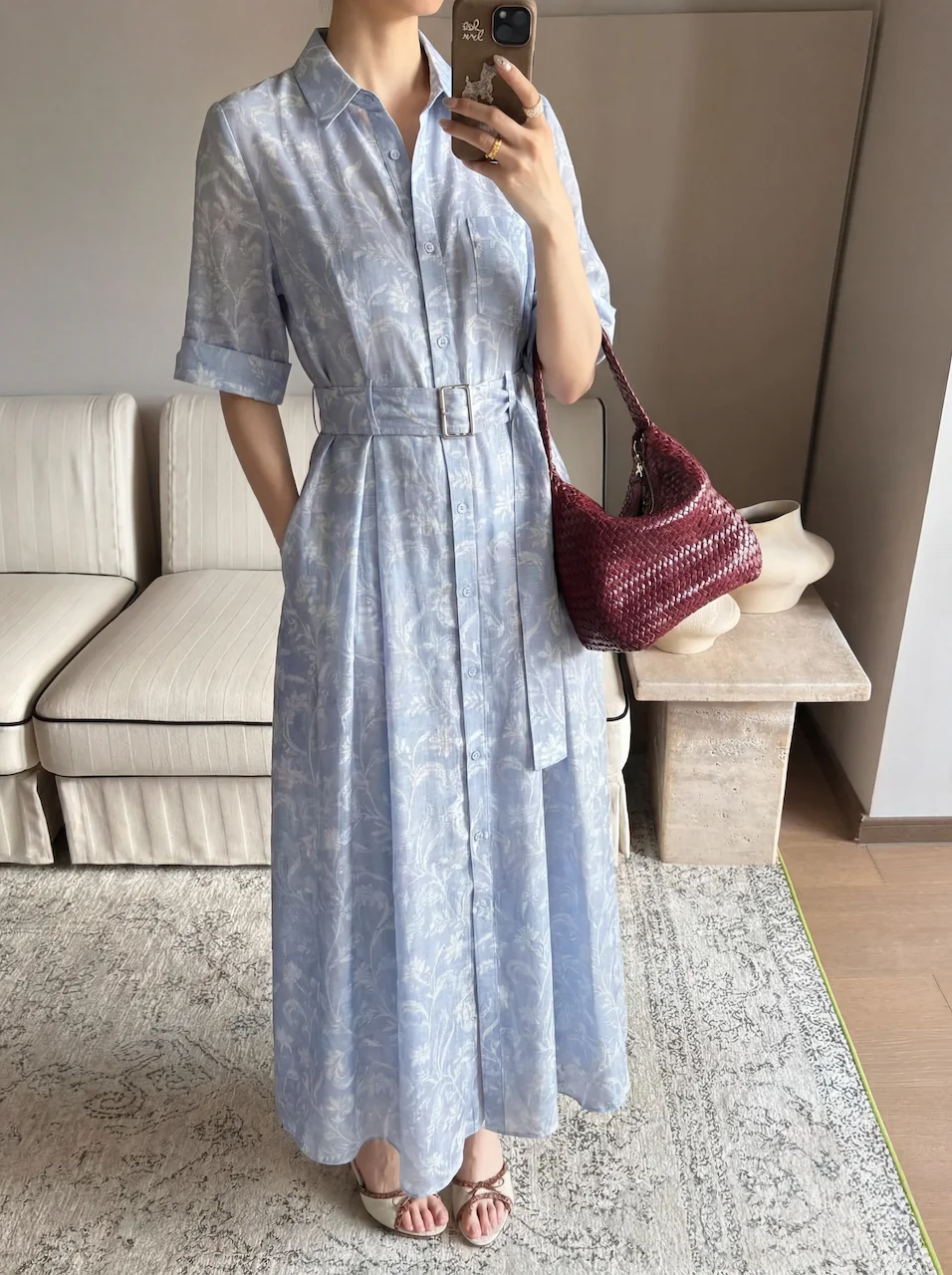 Exclusive Original Design Eco Friendly Woven Maxi Dress Elegant O Neck Pleats Ruffled Lace Details Breathable Spring Casual