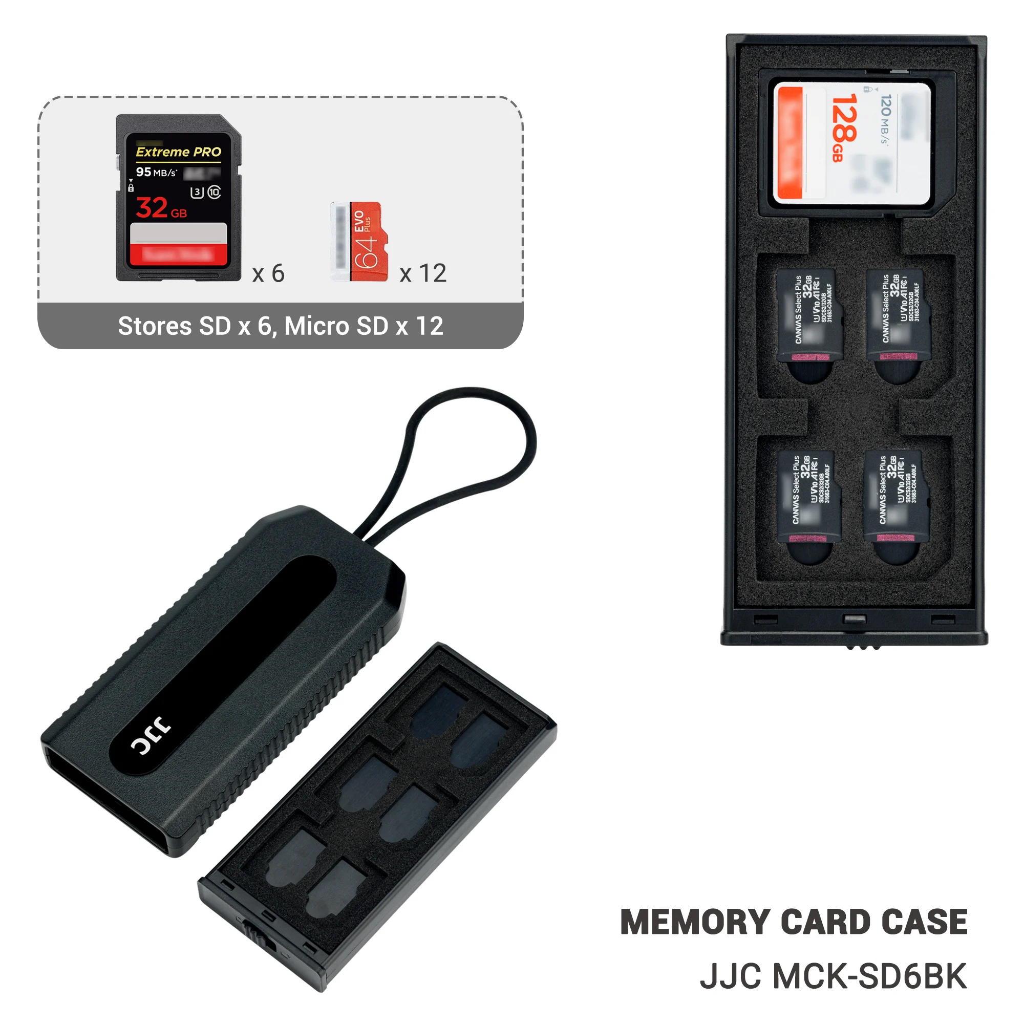 JJC 18 Slots Memory Card (Game Card) Case For SD*6pcs and Micro SD*12pcs