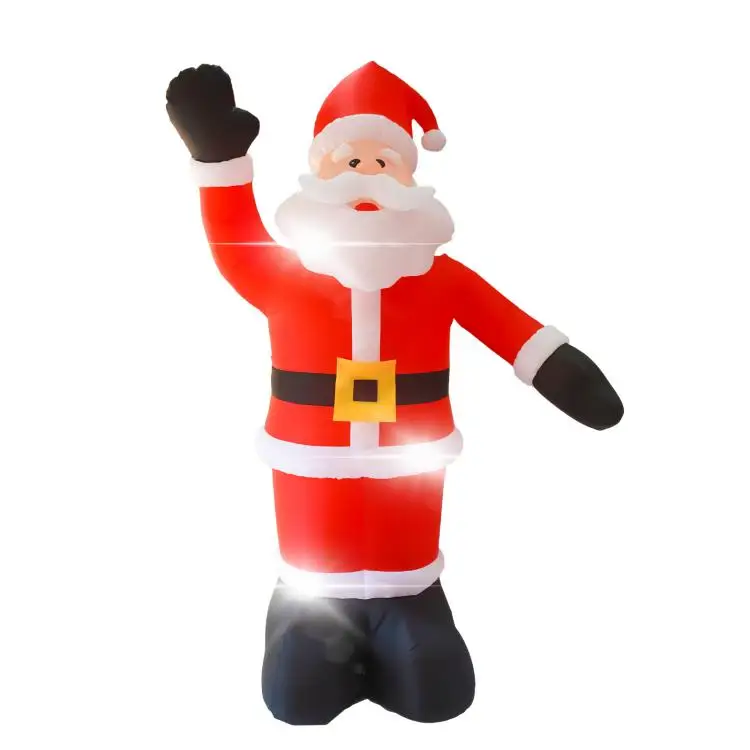 8FT Tall Christmas Inflatables Santa Claus Waterproof 9 LED Light Up Giant Inflatable Santa with Wind Rope and Floor Stakes Blow