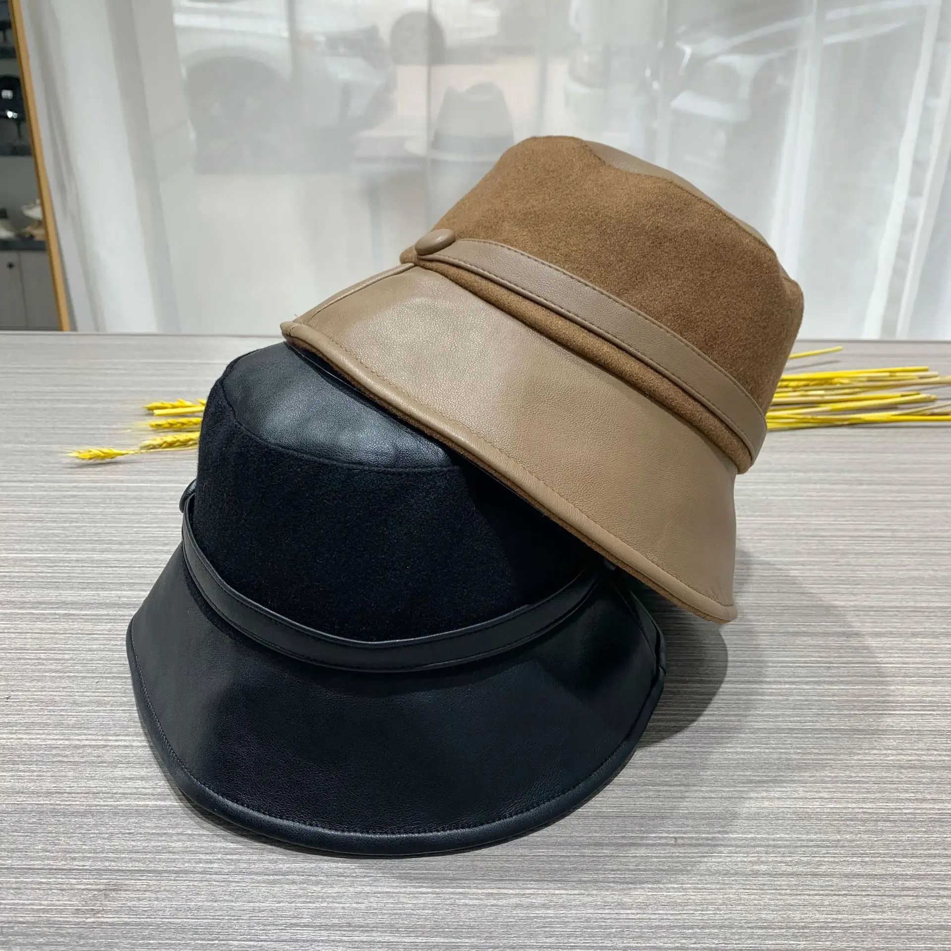 leather bucket hat wholesale