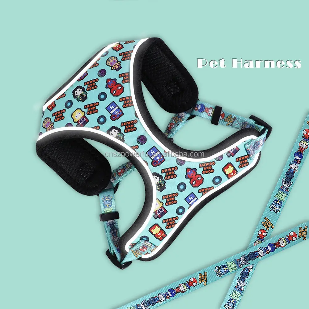 Drop Shipping Dog Harness Adjustable Trendy Printing Personalized