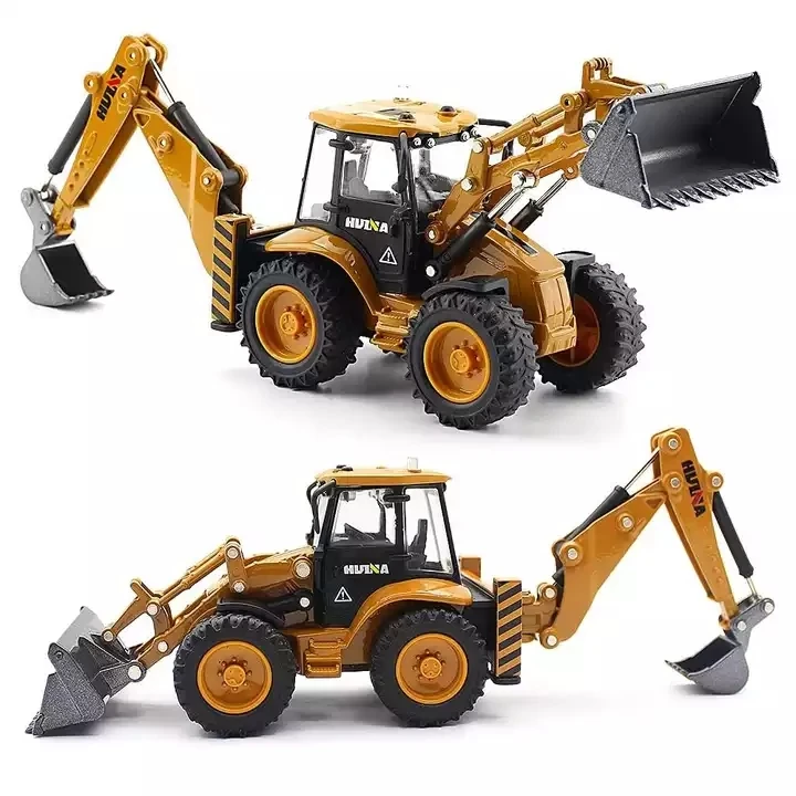 Mini Diecast Two Way Loader Model Truck Huina 1704 1/50 Alloy Metal Static Excavator Forklift Engineering Vehicle Toys