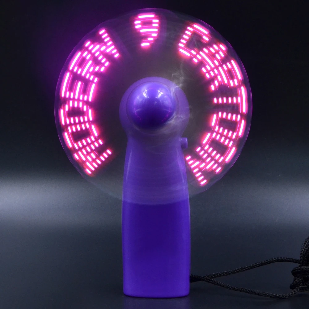 Mini Portable Handy Led Custom Message Battery Fan,Programmable Led