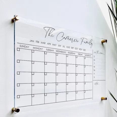 Source Custom made wall mounted writable dry erase acrylic weekly calendar  on m.alibaba.com