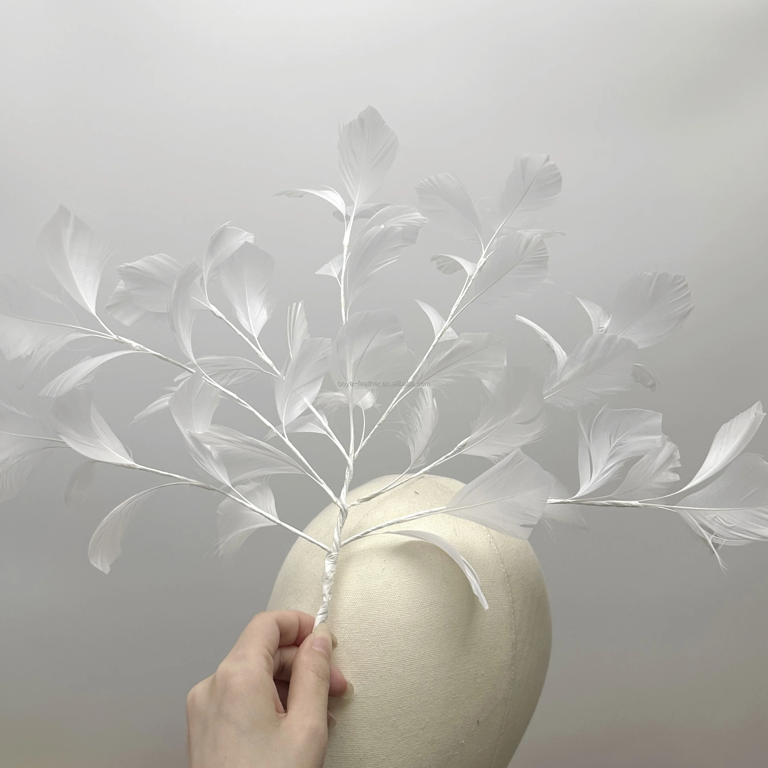 Goose Feather Flower Mount with Wire Accessory