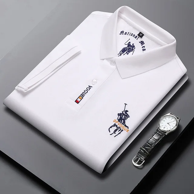 2024 Summer men's summer short-sleeved polo Shirt Men's Fashion trend brand casual lapel thin cotton men's T-shirt