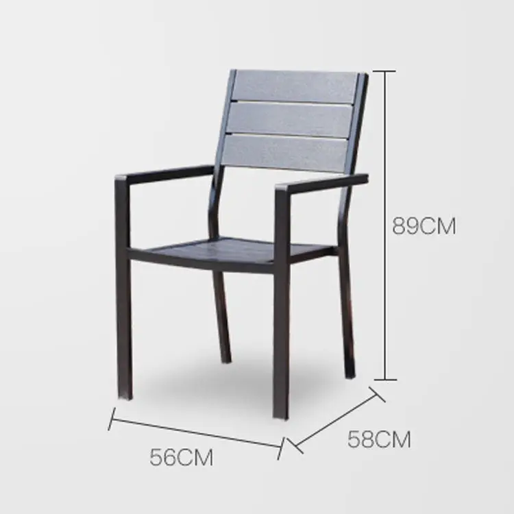 Modern Restaurant Dining Room Set Outdoor Garden Plastic Wood Furniture