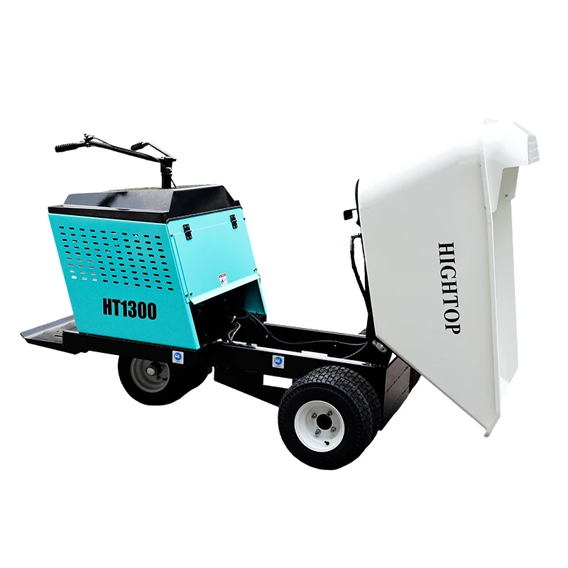 HIGHTOP EPA Euro 5 Farm Mini Hydraulisk Dump Mini Dumper Truck 1300kg Bensin Mini Hjulgraver