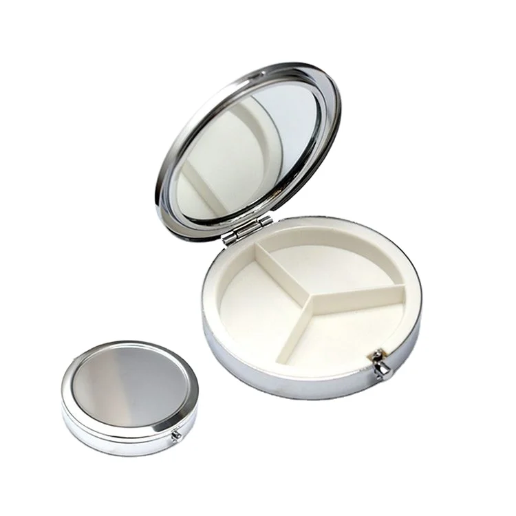 Рекламный дорожный мини круглый медицинский контейнер для таблеток маленький портативный карманный с