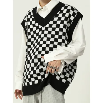 Lattice Self-cultivation Knitted Sweater Men Pullover