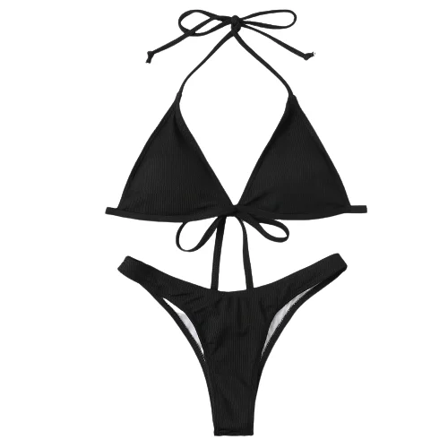 Sexy Beach Super Mini Extreme Micro Swimsuit Two Pieces String Bikini Black Hot Sexy Girl Photo Bikini for Women