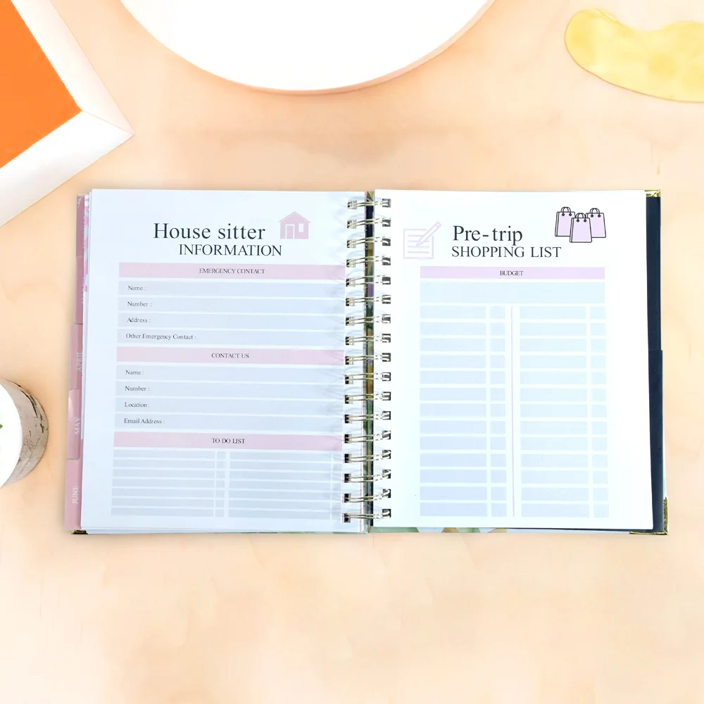Free Sample Custom 2024-2025 Hardcover Monthly Planner Calendar Mother Day Monthly Planner Notebook