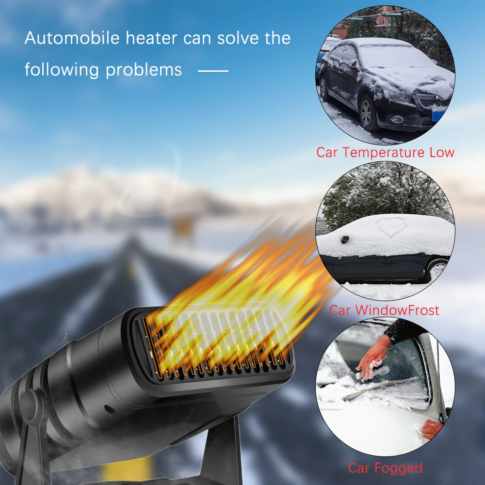 Podofo Car Heater 12v/24v Portable Car Heater Defroster For Vans Cars