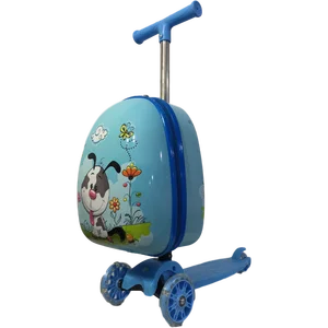 Custom Cheap 3D Print Travel Trolley Bag Case Children Scooter Luggage for Kids