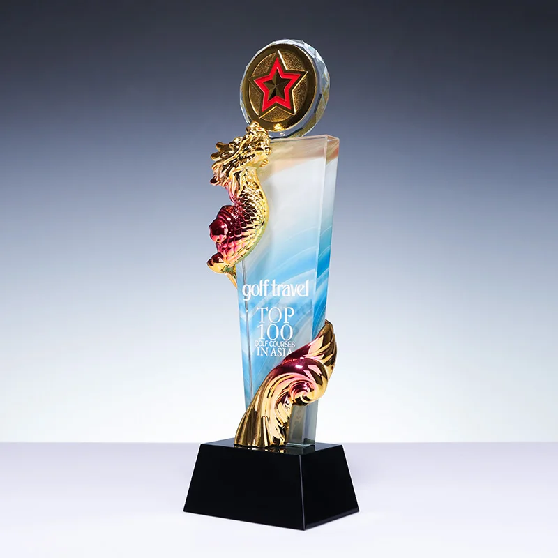 Factory Sourced Custom Resin Crystal Award Trophy New Design Sports Theme Painted Technique UV Laser Engraving Sports Gift factory