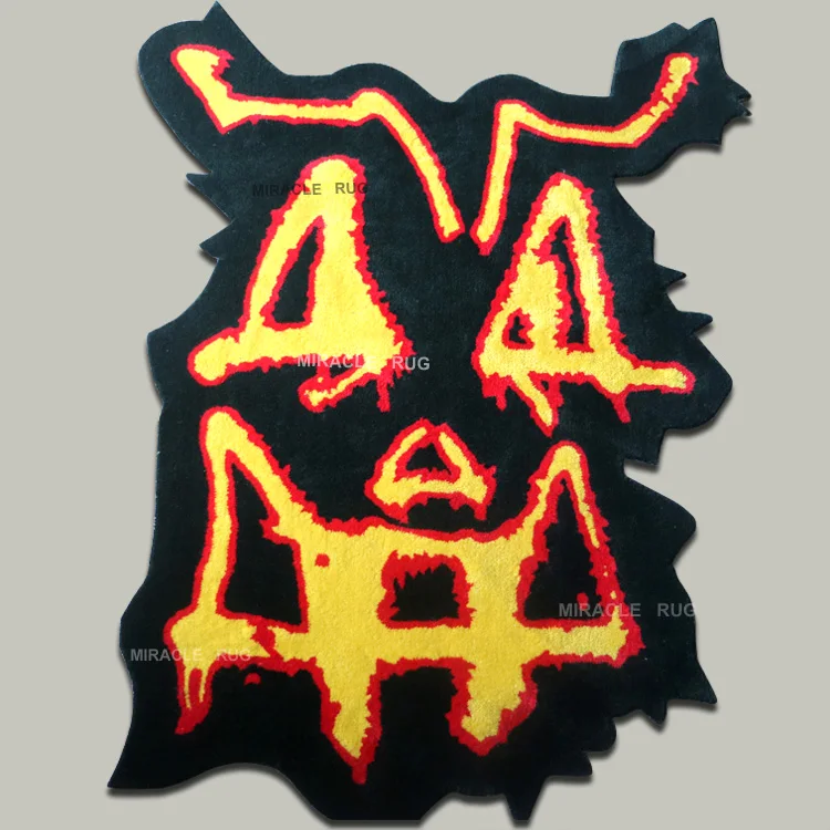 3D Amazing Colorful Irregular Customized Die Cut Guitar Shape Tufting Carpet Custom Logo Rug
