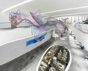 ECOJAS Luxury Glass Chandelier for Hotel Lobby Super Market Wedding Hotel New Design Large Pendent Light