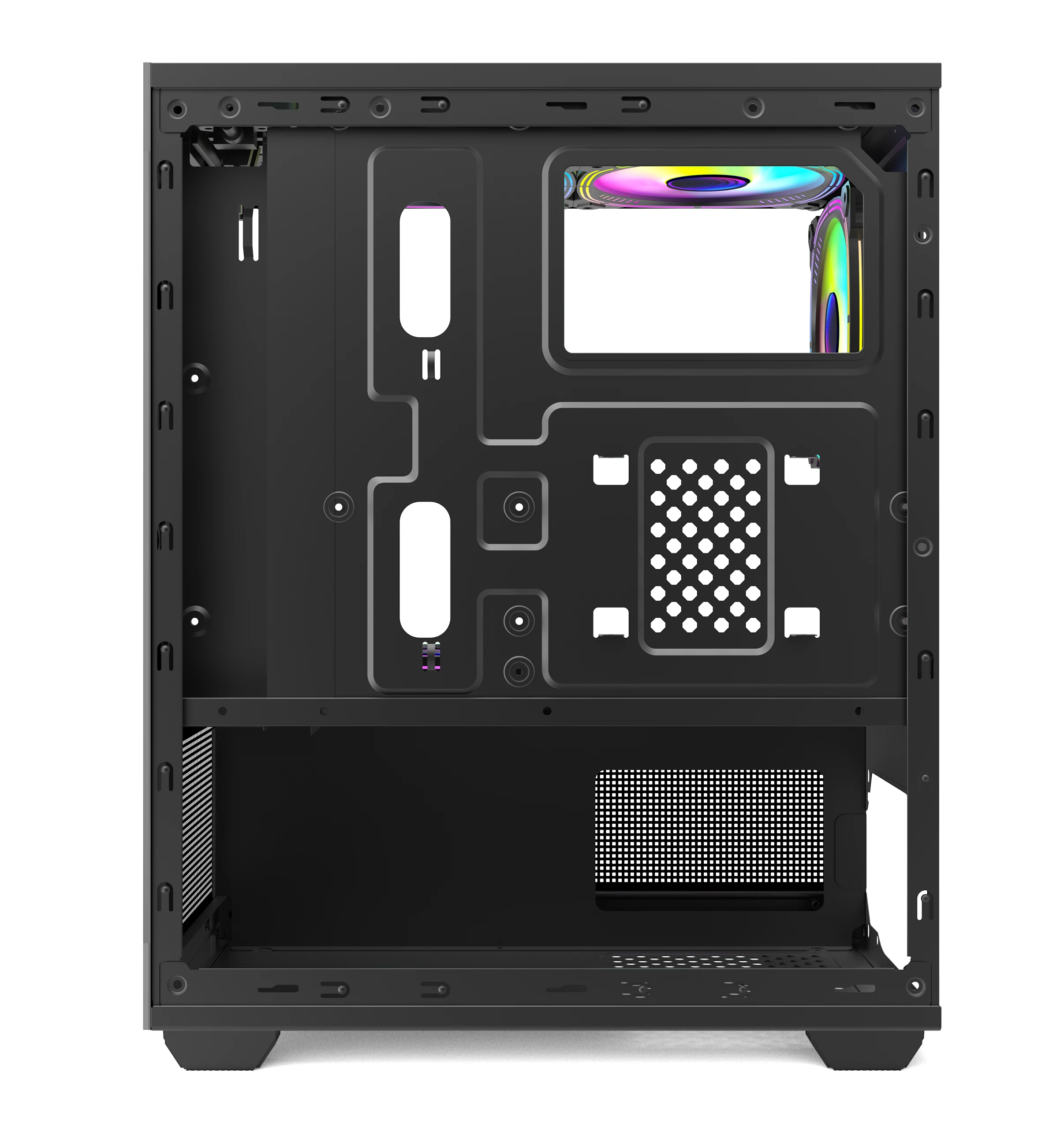 Atx Pc with Fan Colourful  Plexiglass Horizontal Cooled  Cpu Cabinet Dustproof Gaming Computer Pc case