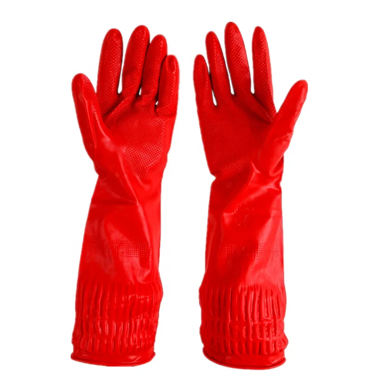 red waterproof gloves