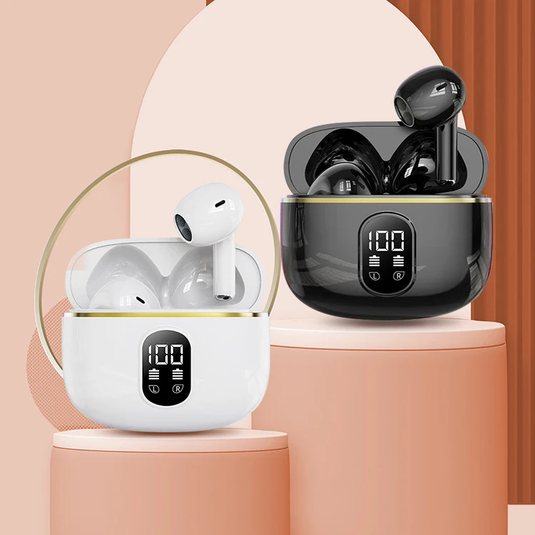 US Warehouse T02 Bt V5.3 EDR Wireless Earbuds Earphones Led Display Waterproof in Ear Noise Reduction Phone Eletronic Headphones