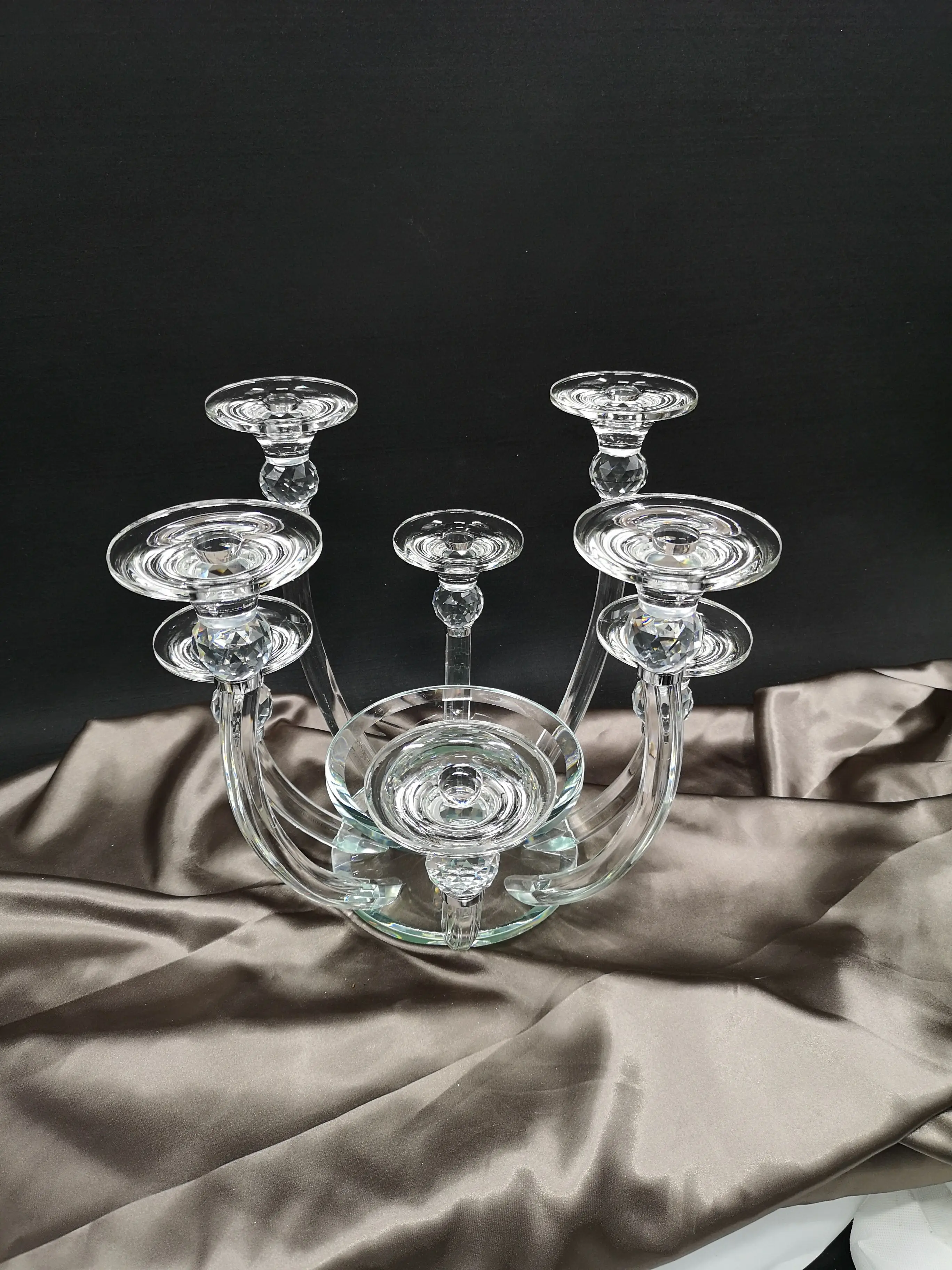 Wholesale Wedding Centerpiece 8 Arms Crystal Candle Holders And Flower