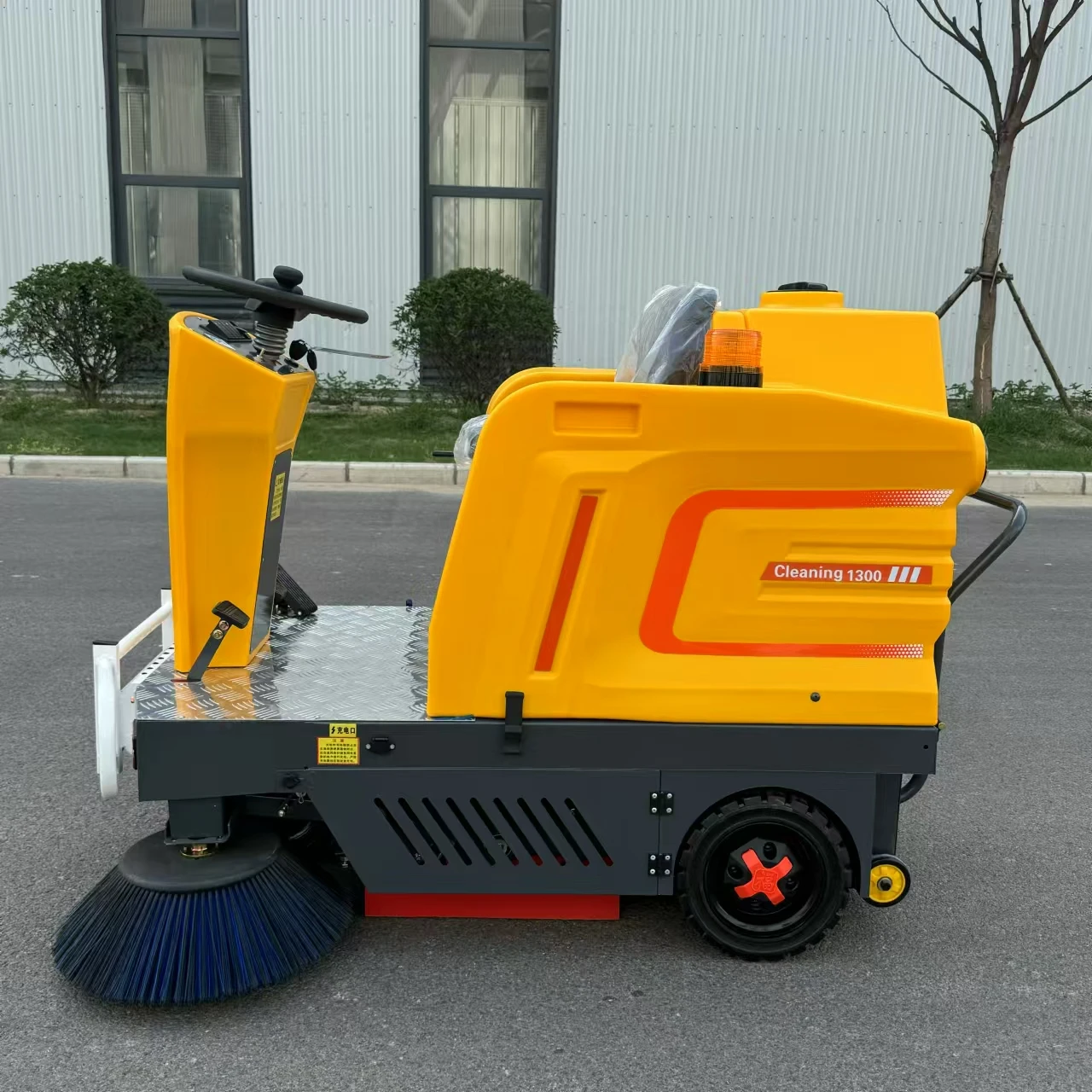 Train Container Sweeper Driven Cleaning Locomotive Efficient Road Sweeper for Warehouse ...