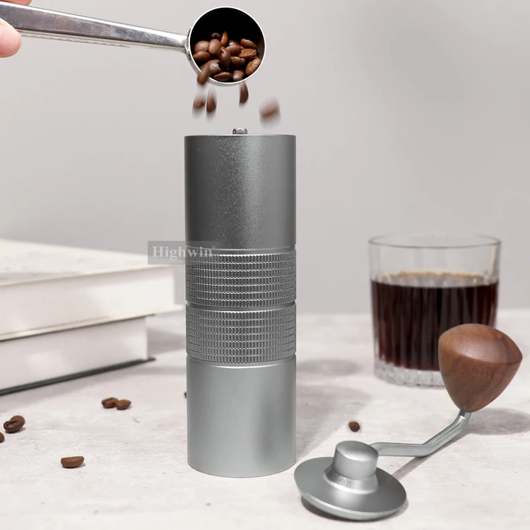 HIGHWIN Internal Adjustable Setting CNC Stainless Steel Conical Burr Manual Coffee Grinder