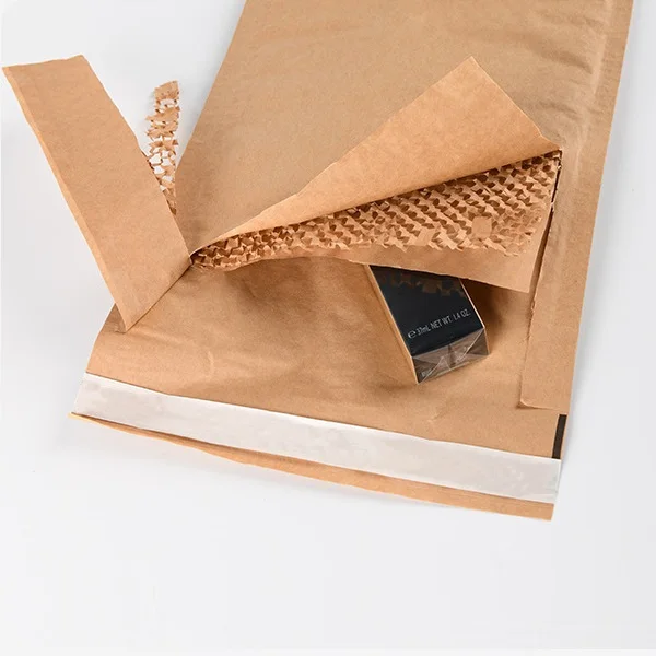 Eco-Friendly Biodegradable Kraft Paper Mailer Honeycomb Padded Heavy-Duty  with Self-Seal Water-Resistant for E-Commerce Amazon - Main Image