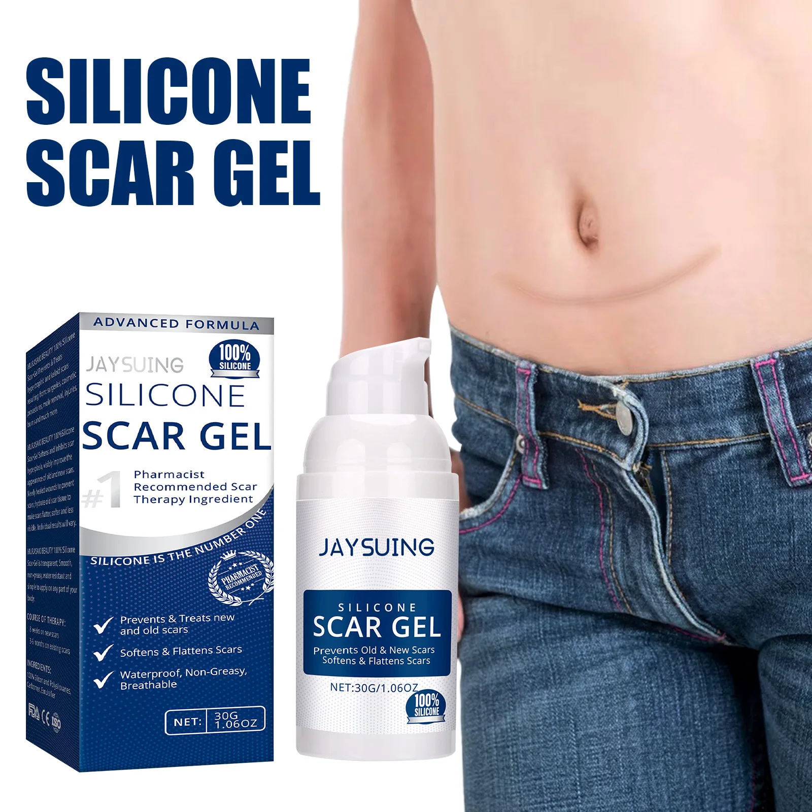 Medical Silicone Scar Treatment Organic Stretch Mark Remove Cream Skin ...