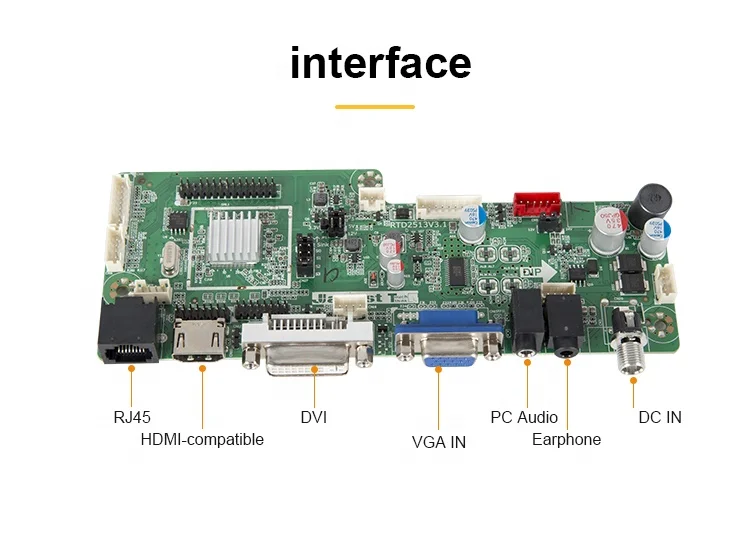Wide Temperature RTD2513 Lvds Control Board Tft LCD Monitor Controller Boards for Industrial Use