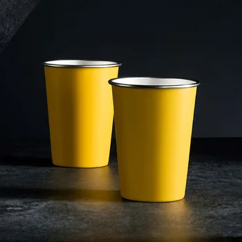 Custom 304 Stainless Steel Outdoor Drink Cup 350ml Capacity Anti-Fall Single-Layer Curled Beer Mug Vacuum for Camping Hiking