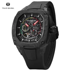 For New TB-8601 Miyota Automatic Mechanical Watch with Rubber Band Water Resistant Analog Dial for Men