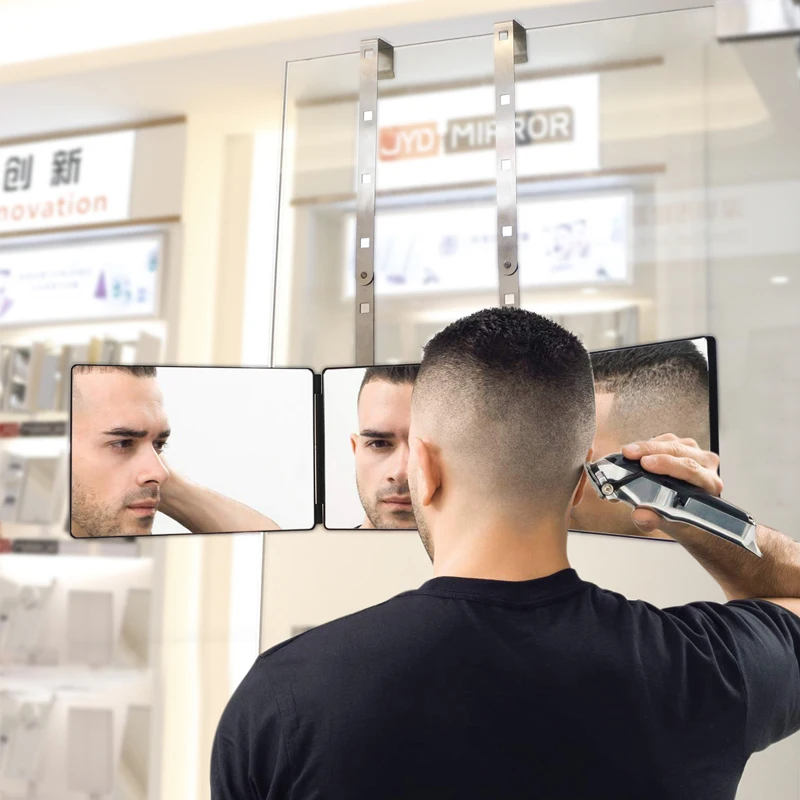 Jyd Mirror Self Cut Shaving Mirror With Hook 3 Way Foldable 360 Degree  Angle Self Hair Cut Mirror At Home - Buy Hair Cut Mirror At Home,3 Ways  Foldable Hair Cut Mirror,With