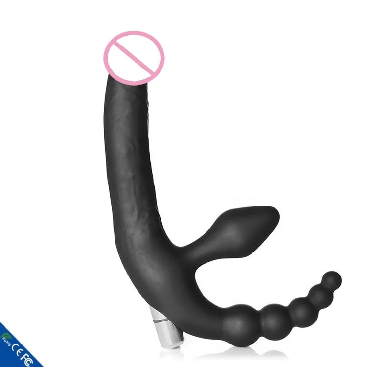 Strapless Silikon Vibrations-Bullet-Vibrator Anal-Butt-Plug Vibrator Lesben  Silikon Doppel-Dildo Gnstige Sexspielzeuge