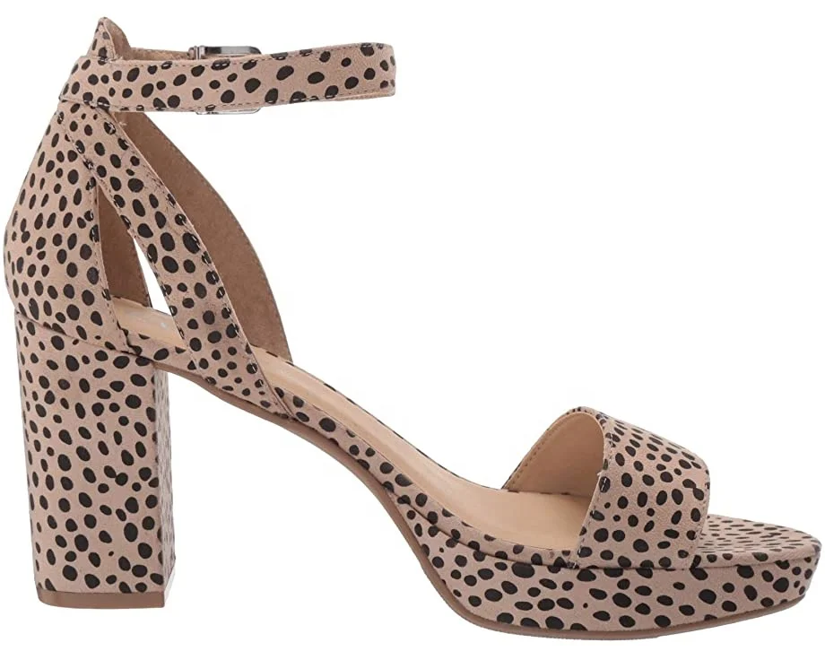 leopard thick heels