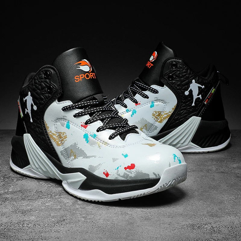 Весна и осень, новые баскетбольные обувные кроссовки мужская обувь с высоким берцем; Не скользящие износостойкие все-матч прилив