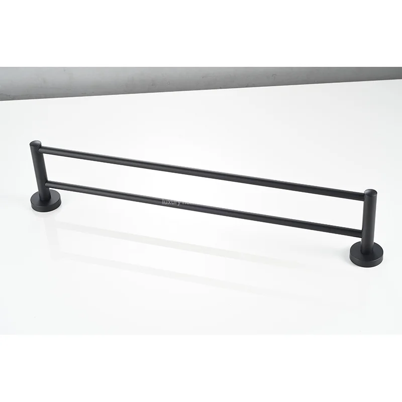 product matte black modern bathroom accessories set wall mounted bathroom towel rack set-12