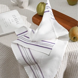 Absorbent Soft Classic Rectangle Tea Towel Glass Cloth 100% Cotton Reusable for Hotel Restaurant Use Lint-Free Quick Drying