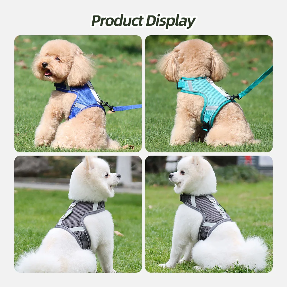 Wholesale Pet Supply Reflective Dog Harnesses Adjustable Breathable Sp - product detail 6