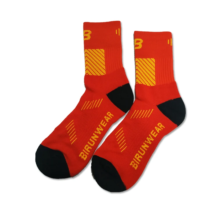 Custom Logo Design Men's Basketball Sports Socks Long Ribbed Cotton Spandex With High Crew Free Sample  OEM Service supplier