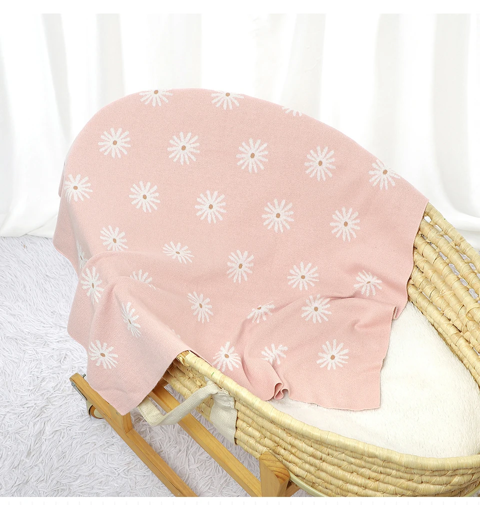 Baby Blankets Knitted Super Soft Cotton Swaddle Wrap Stuff For Stroller