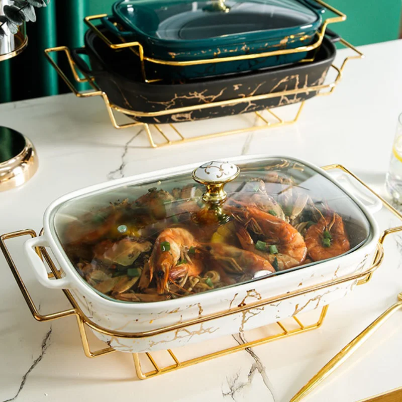 Wholesale Arabic Chaffing Dish Gold Marble Color Chafing Dishes Buffet