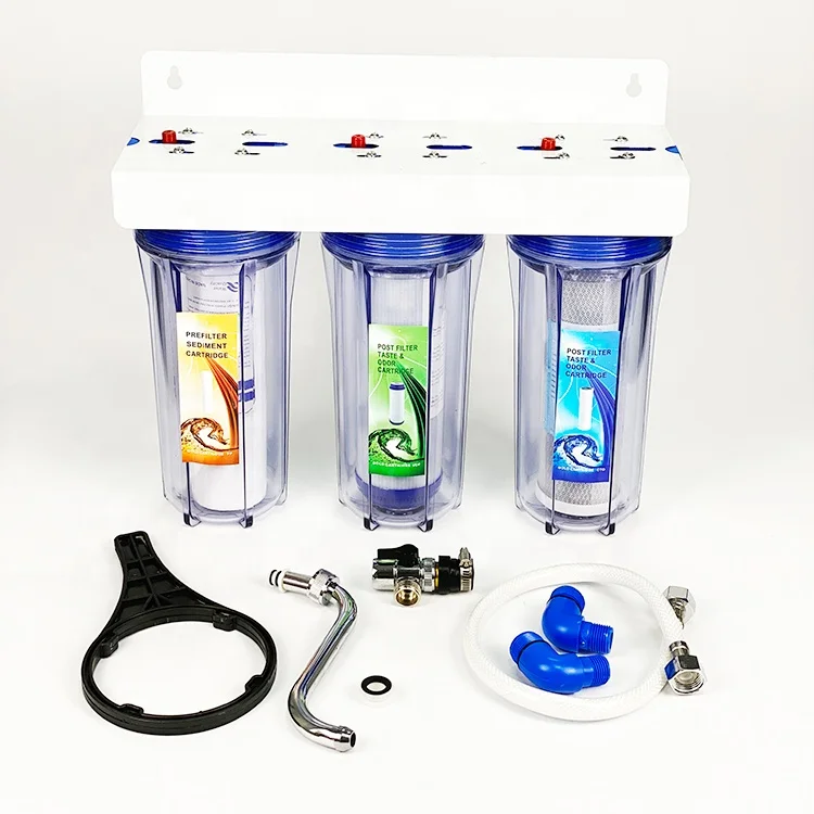 3 stage counter top and wall mounting water filter with purification pp udf cto