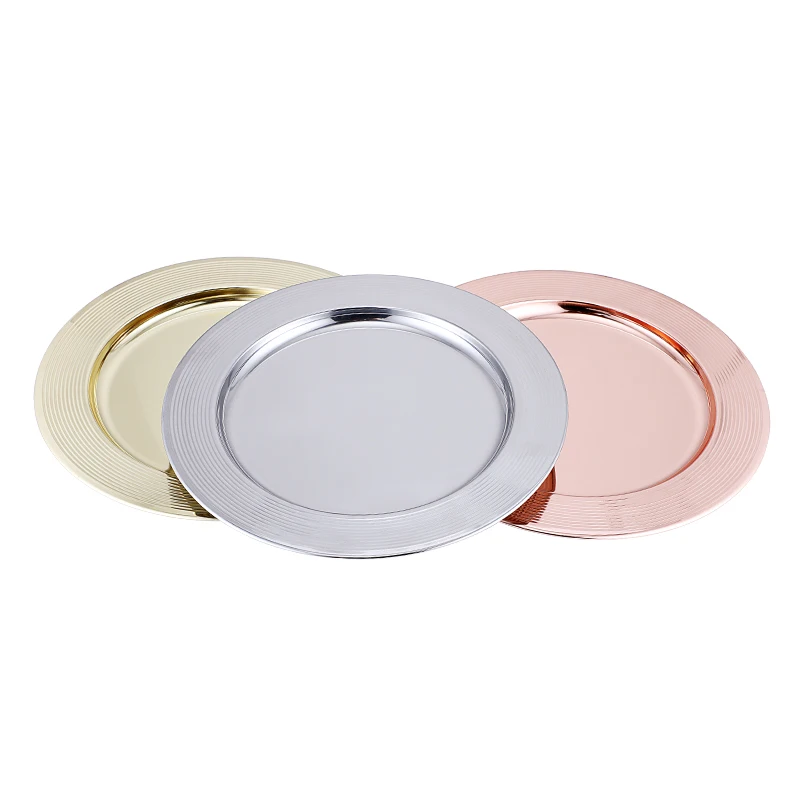 High Quality 30cm Stainless Steel Magnetic Tray Eco-Friendly for Charger Plate Serving Dish for Home or Wedding Wholesale
