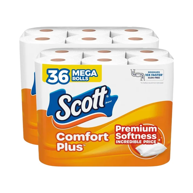 Scott ComfortPlus 2-Ply Toilet Paper 36 Mega Rolls 310 Sheets Per Roll Septic Safe Better Readability for Search Engine