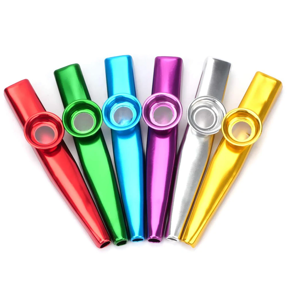 Музыкальные инструменты Kazoos 6 различных цветов металла для детской гитары укулеле скрипки клавиатуры пианино