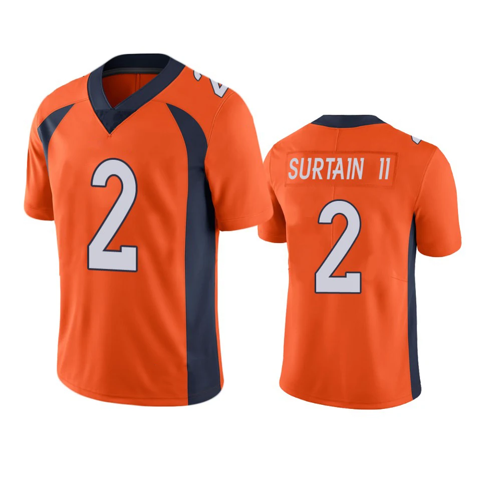 Wholesale youth/kids Denver 3 Russell Wilson 2 Patrick Surtain II Football  jersey S-XL From m.