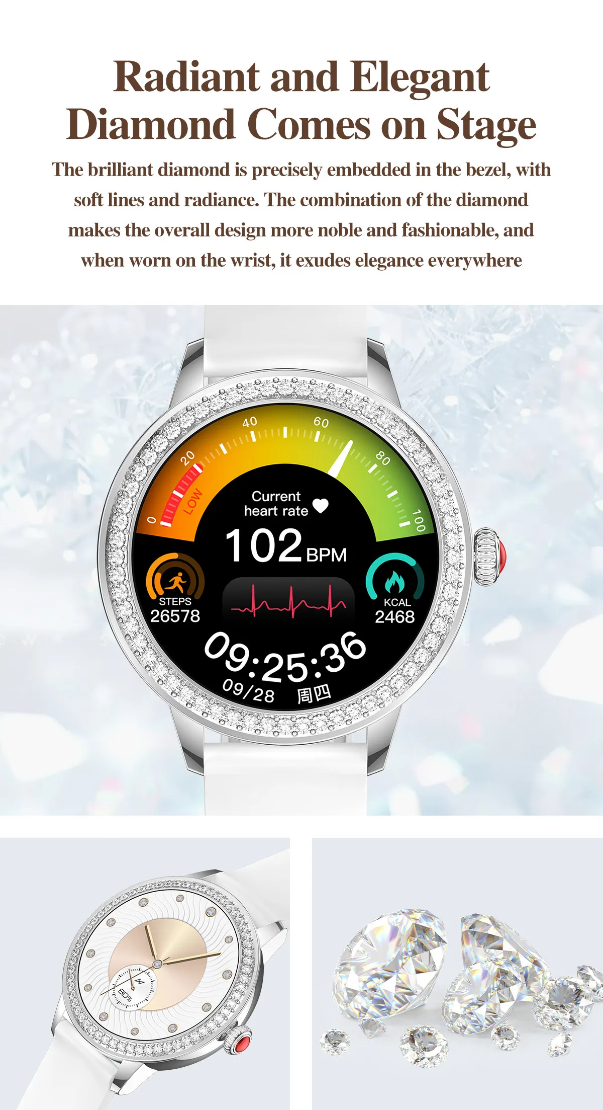 2026 TK26 Female Smart Watch 1.26Inch Slim Lightweight Waterproof BT Call Women's Health Heart Rate Fashion Lady's Smartwatch