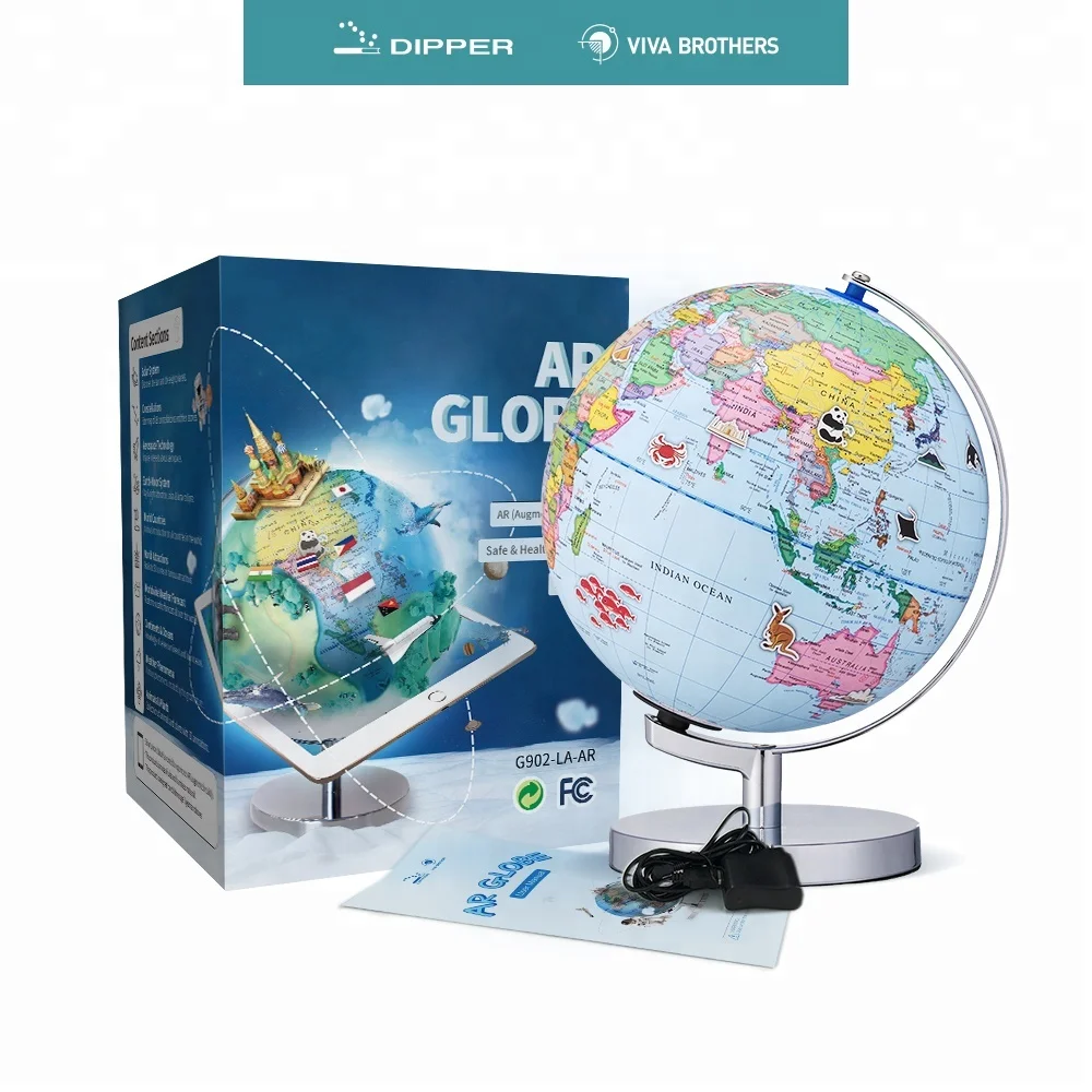 
Dipper G902 AR смарт-Глобус сочетает в себе карта мира, светодиодный ночник и AR технологии в одном 9-дюймовый Глобус 
